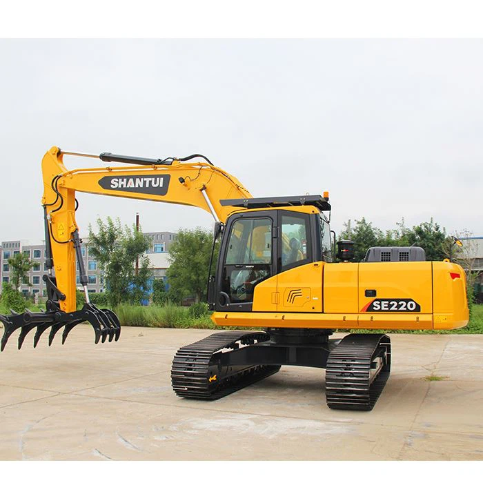 Holzgreifer für Bagger auf Rädern